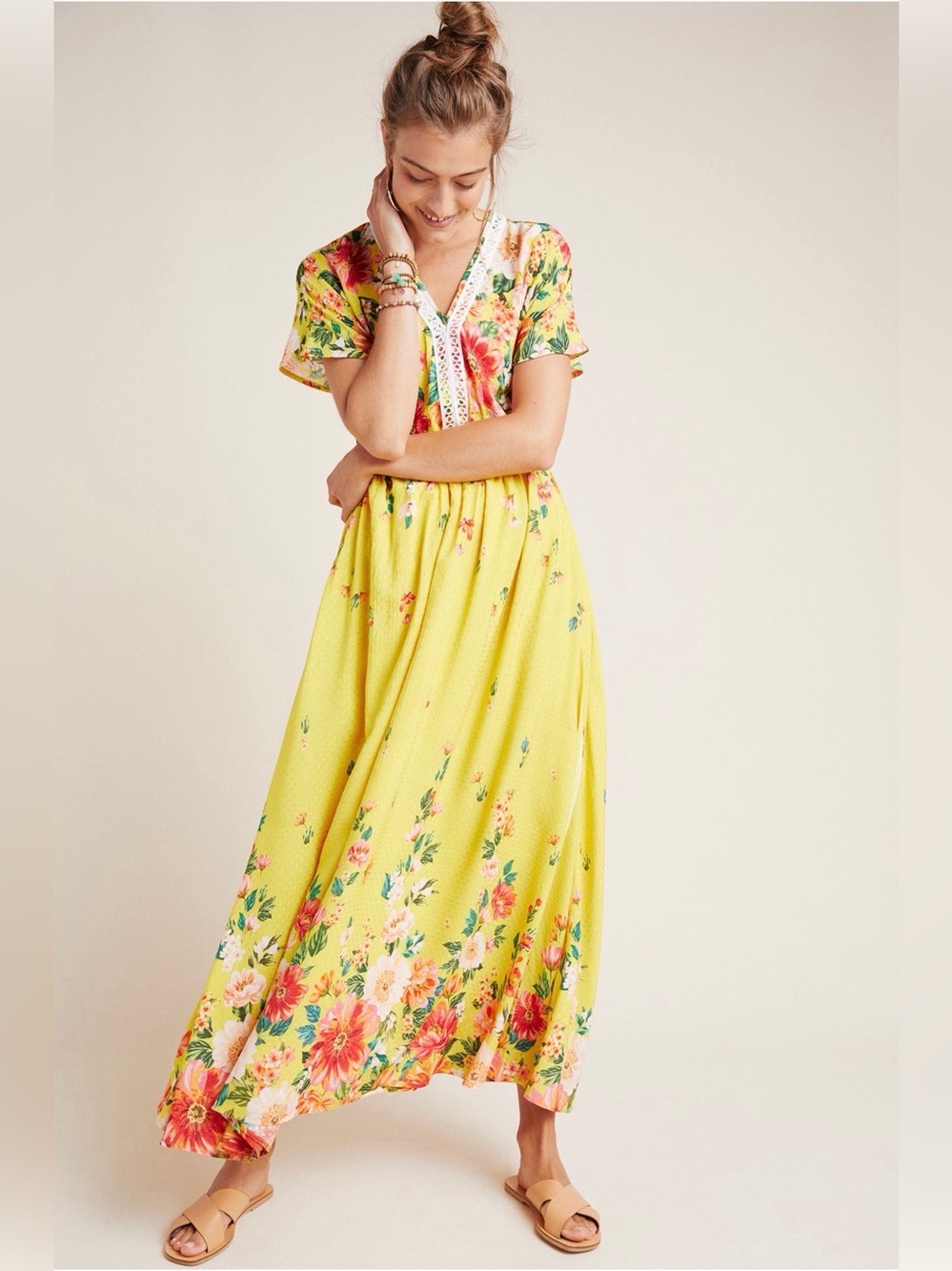 Farm Rio x Anthropologie - Samara Floral Maci Dress NWOT sz M - Picture 2 of 13